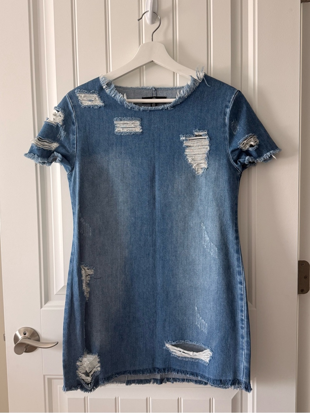 Distressed Blue Denim Dress